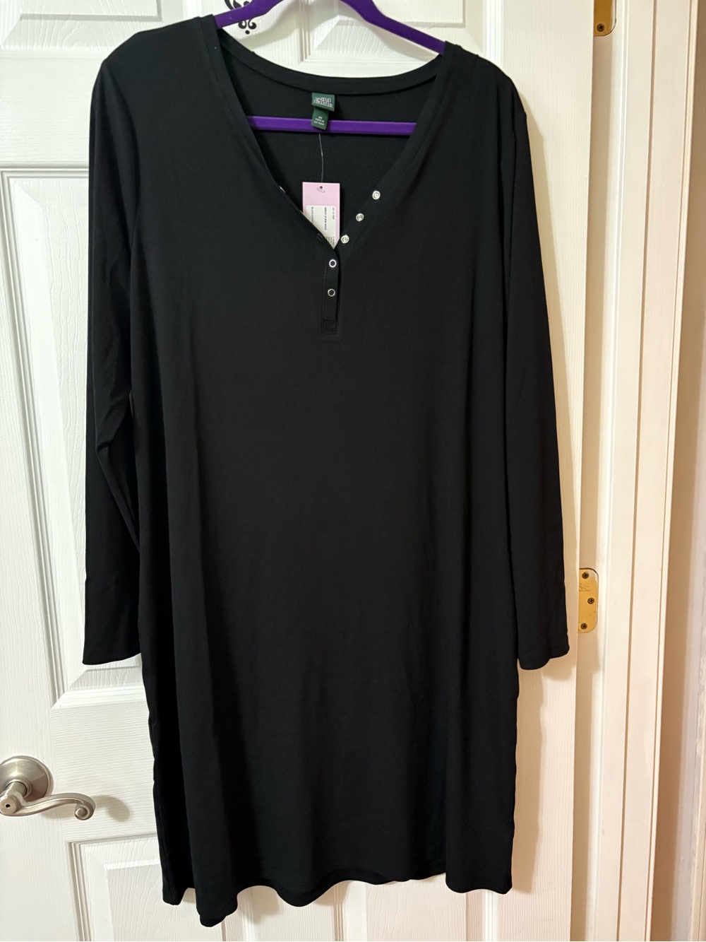 Target Black Ribbed Henley Mini Dress